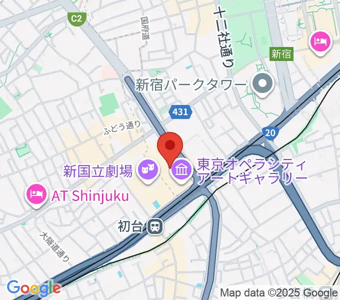 東京オペラシティアートギャラリーの地図