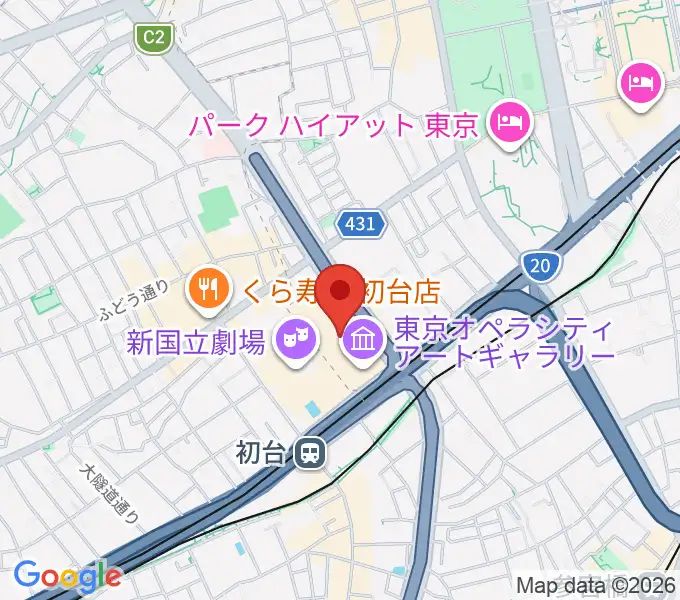 東京オペラシティアートギャラリーの地図