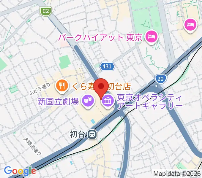 東京オペラシティアートギャラリーの地図