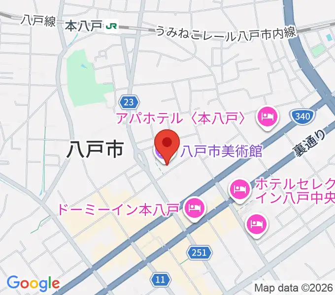 八戸市美術館の地図