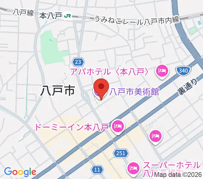 八戸市美術館の地図