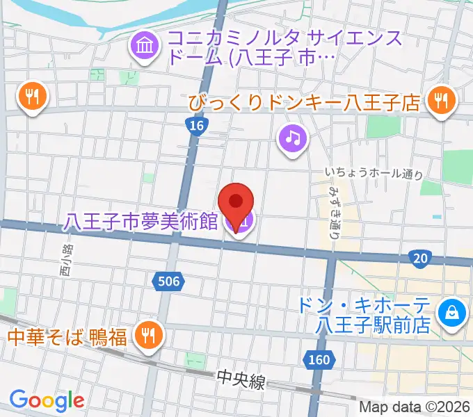 八王子市夢美術館の地図