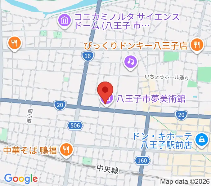 八王子市夢美術館の地図