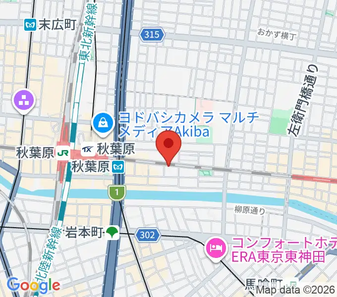 スタジオノード秋葉原の地図
