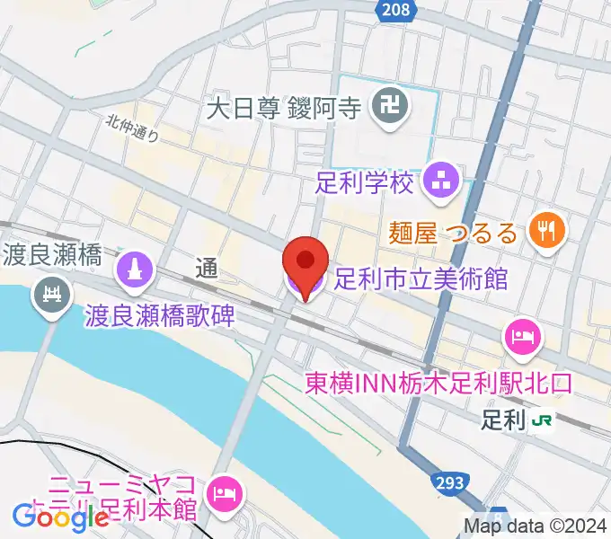 足利市立美術館の地図