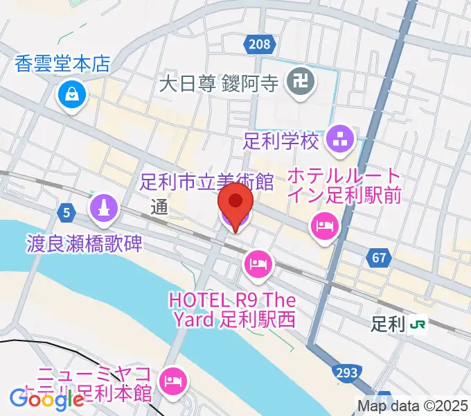 足利市立美術館の地図
