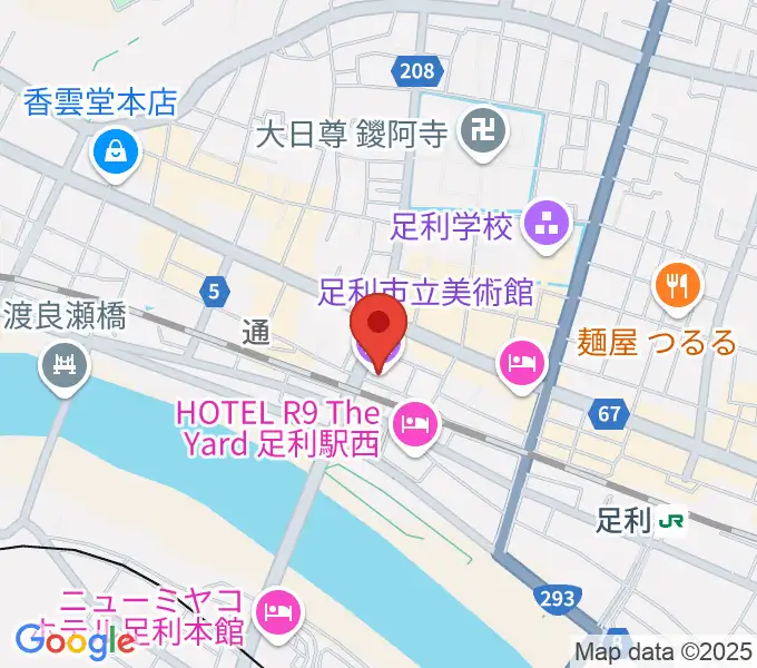 足利市立美術館の地図