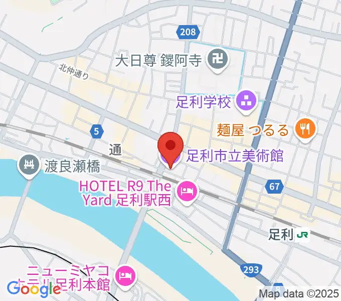 足利市立美術館の地図
