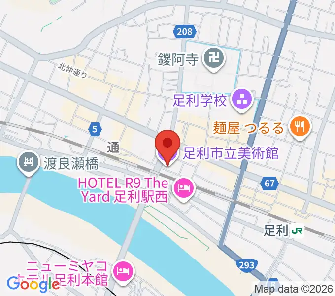 足利市立美術館の地図