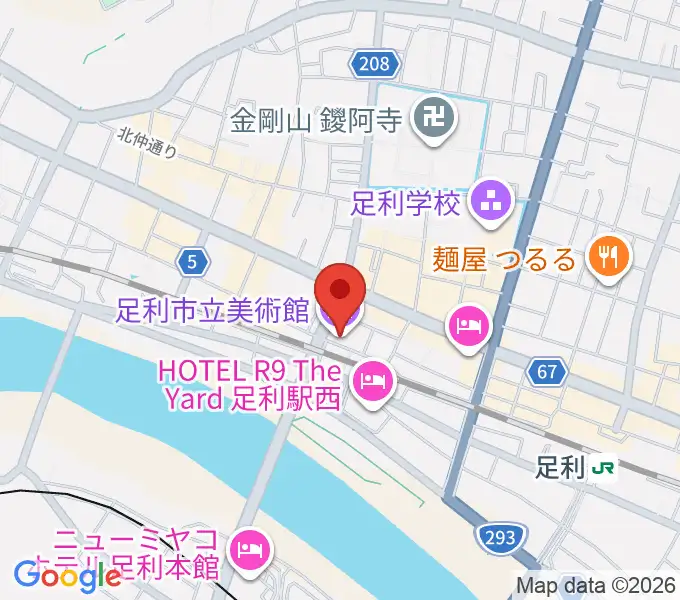 足利市立美術館の地図