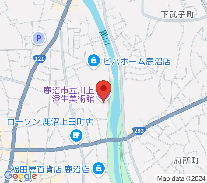 鹿沼市立川上澄生美術館の地図