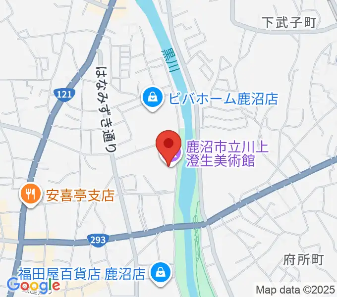鹿沼市立川上澄生美術館の地図