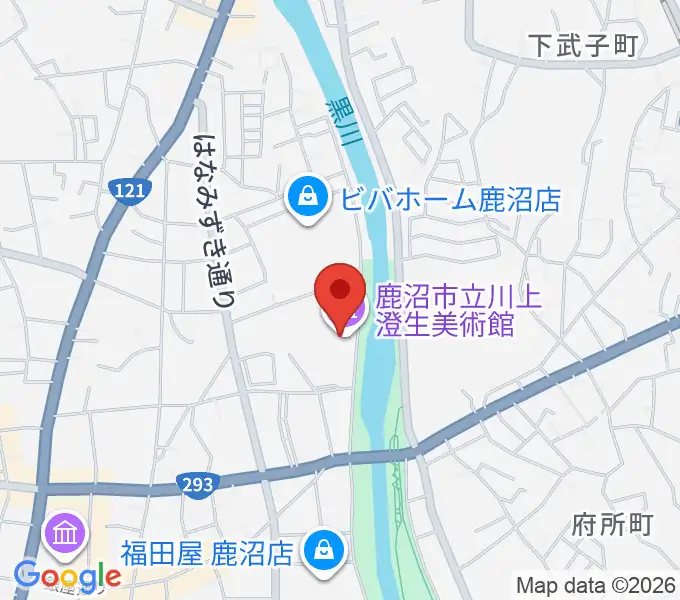 鹿沼市立川上澄生美術館の地図