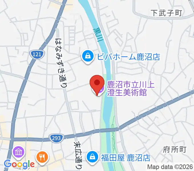 鹿沼市立川上澄生美術館の地図