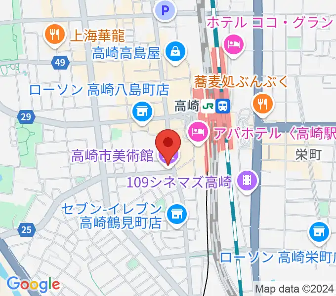 高崎市美術館の地図