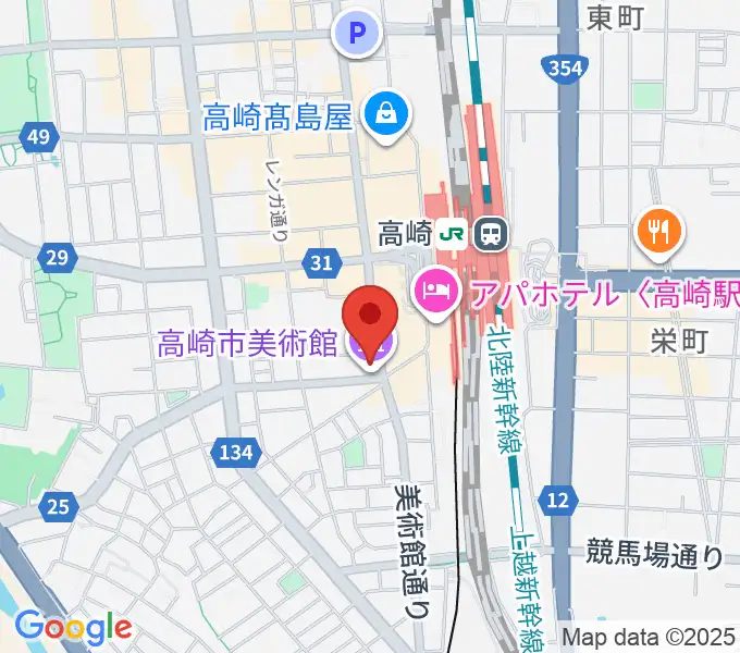 高崎市美術館の地図
