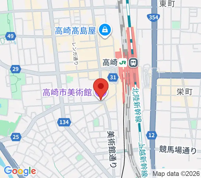 高崎市美術館の地図