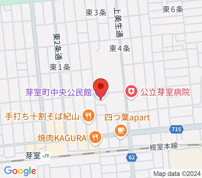 芽室町中央公民館の地図