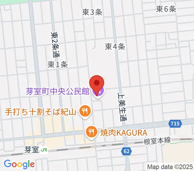 芽室町中央公民館の地図
