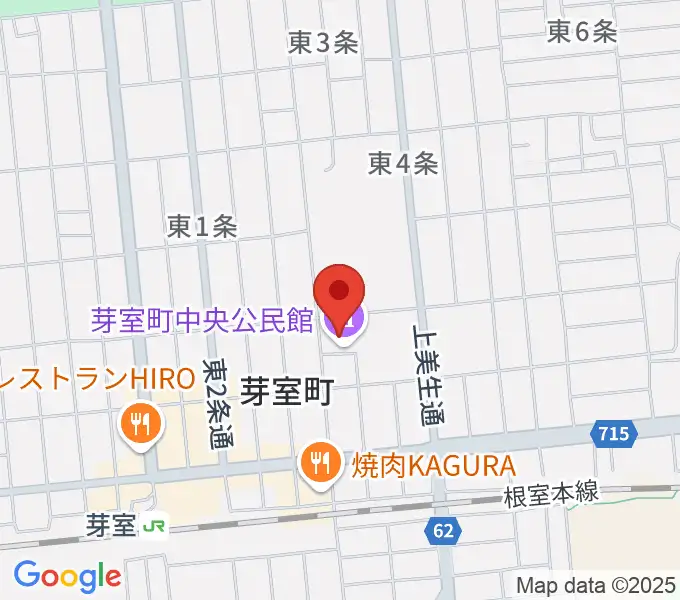 芽室町中央公民館の地図