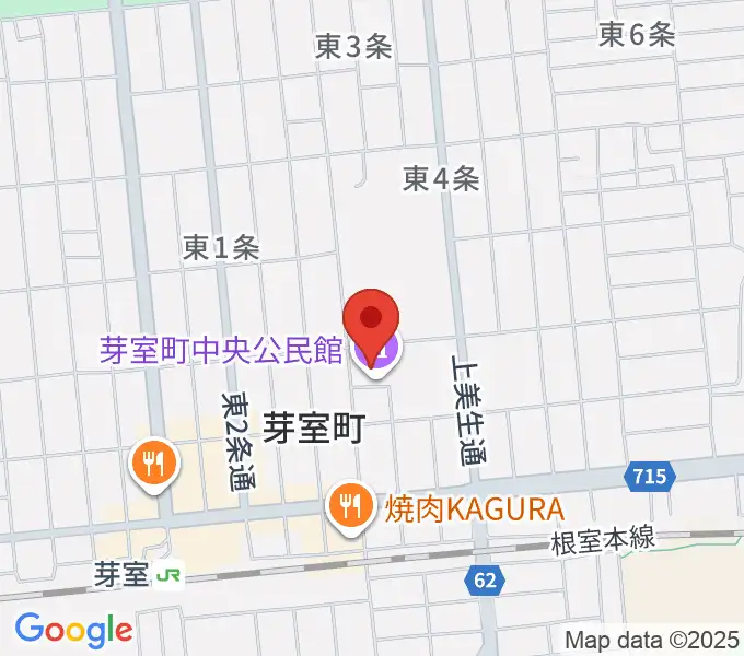 芽室町中央公民館の地図