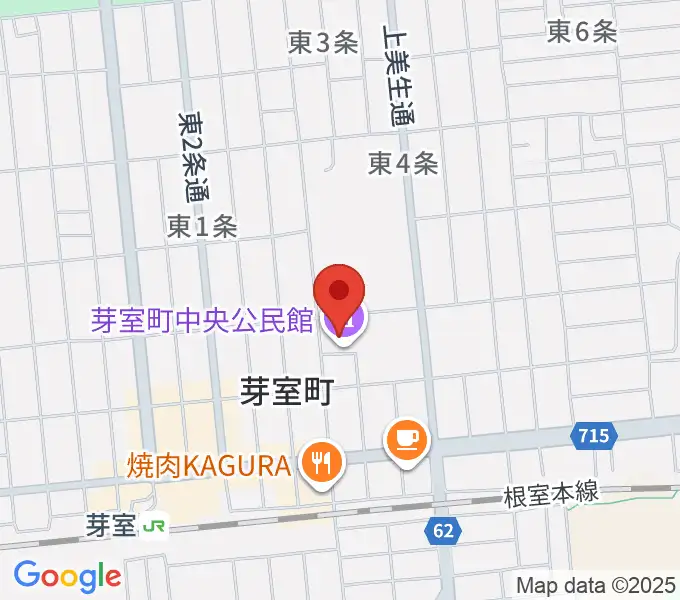 芽室町中央公民館の地図