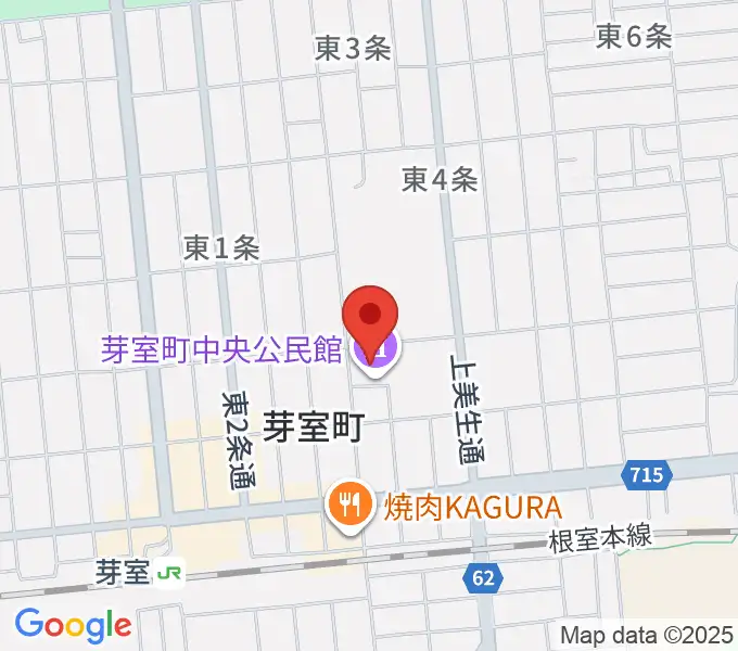 芽室町中央公民館の地図