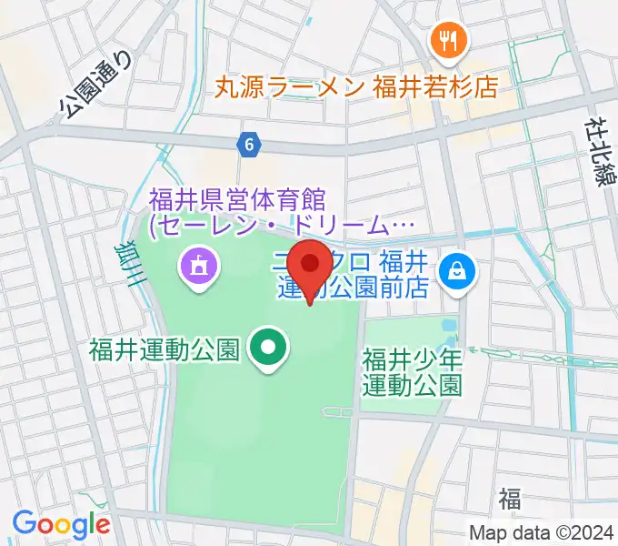 福井県営陸上競技場 9.98スタジアムの地図