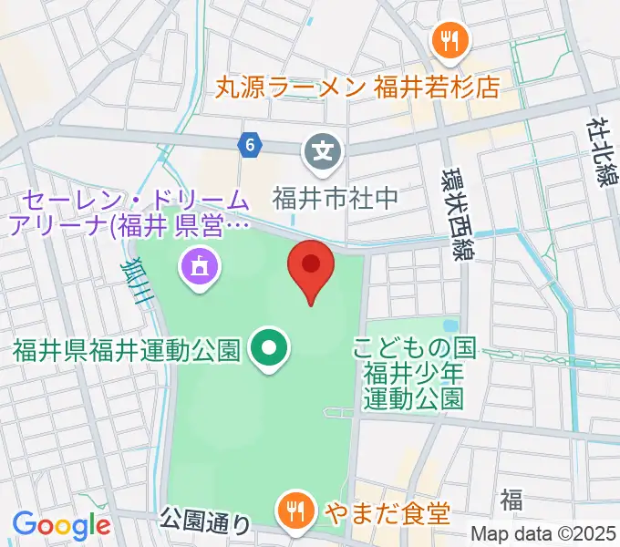 福井県営陸上競技場 9.98スタジアムの地図
