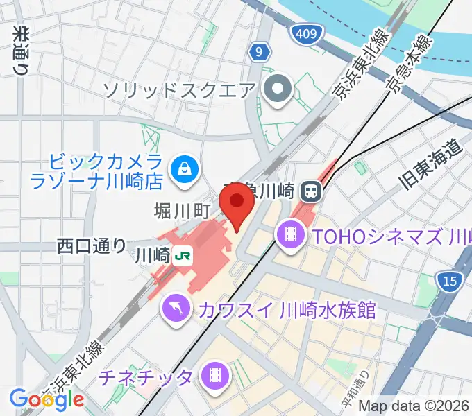 川崎浮世絵ギャラリーの地図