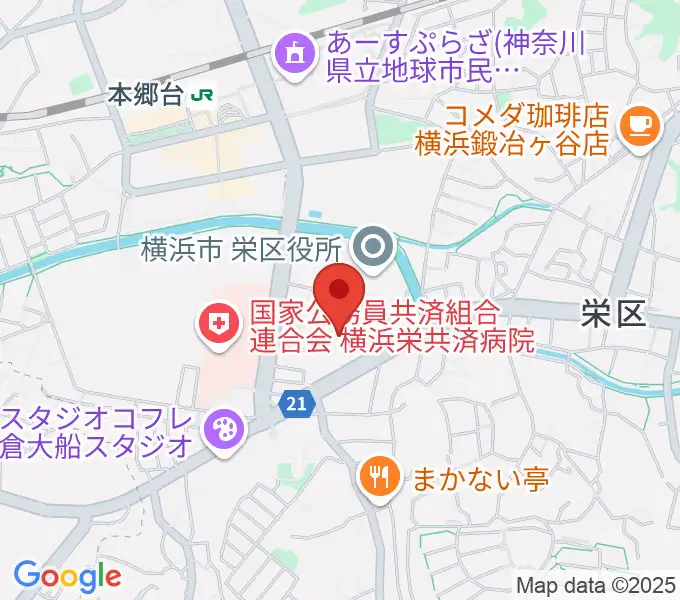 横浜市栄公会堂の地図