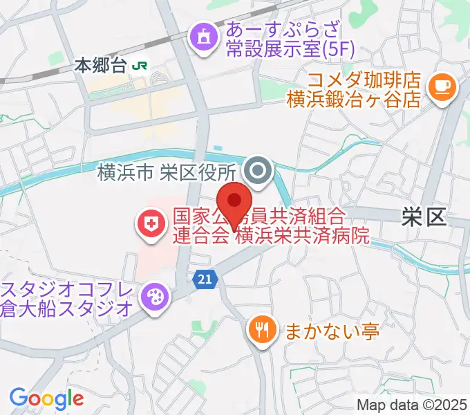 横浜市栄公会堂の地図