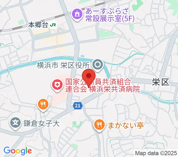 横浜市栄公会堂の地図