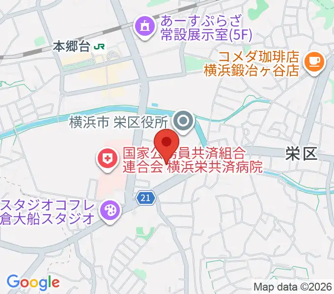 横浜市栄公会堂の地図