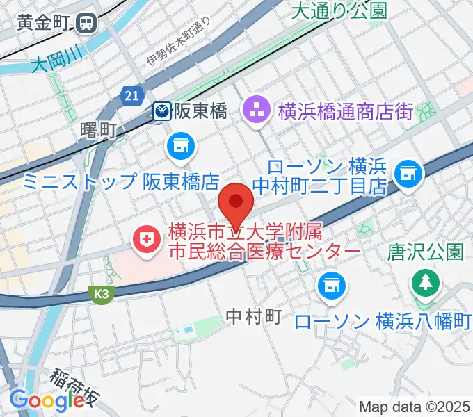 横浜市南公会堂 みなみんの地図