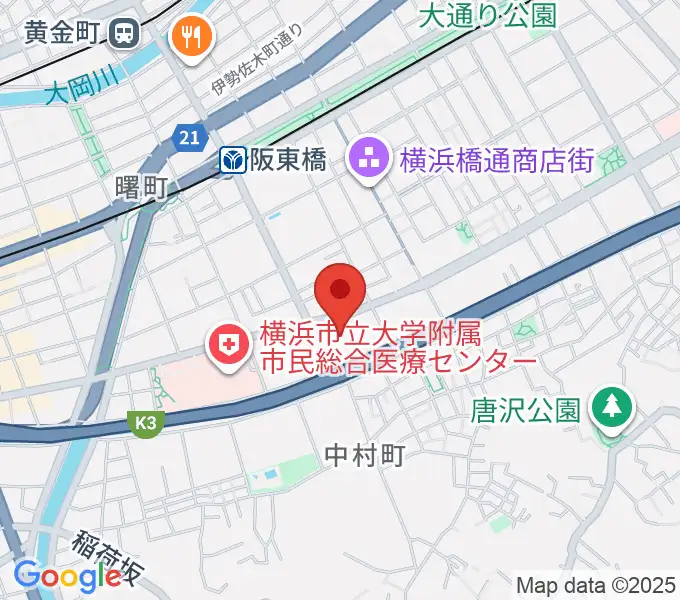 横浜市南公会堂 みなみんの地図