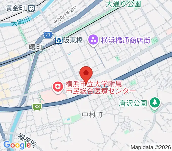 横浜市南公会堂 みなみんの地図