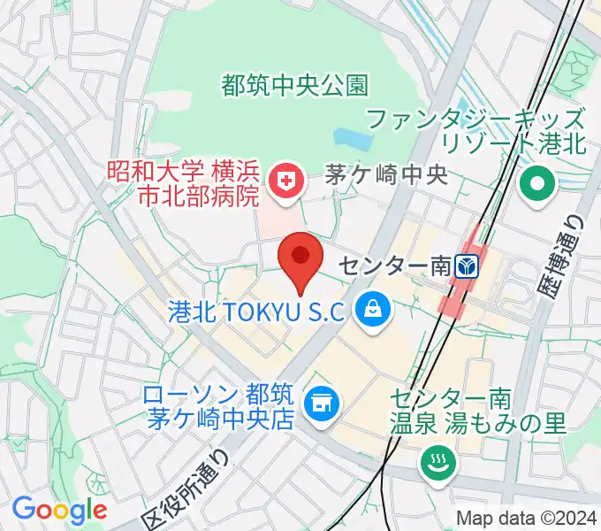 都筑公会堂の地図