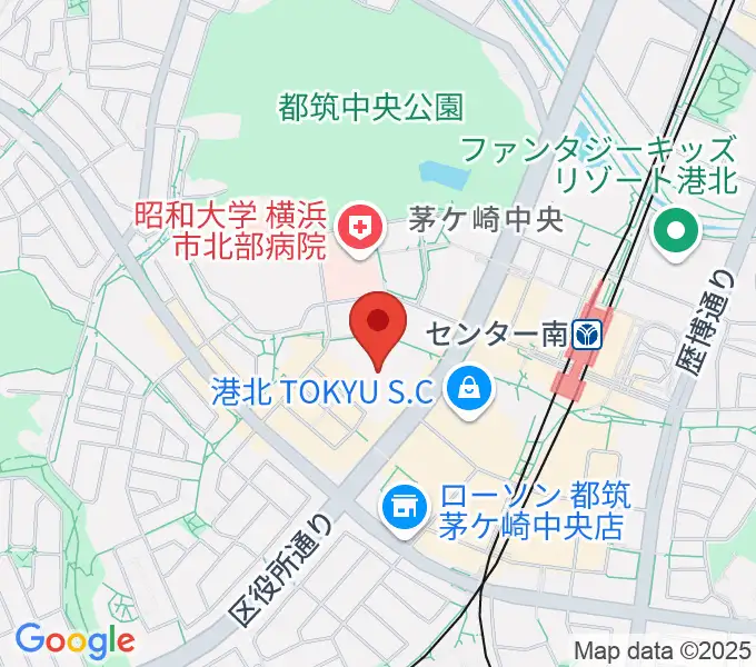 都筑公会堂の地図