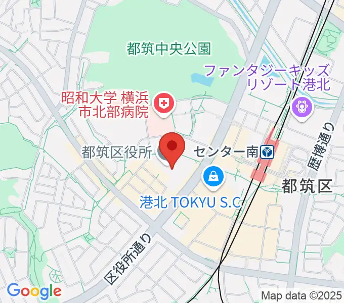 都筑公会堂の地図