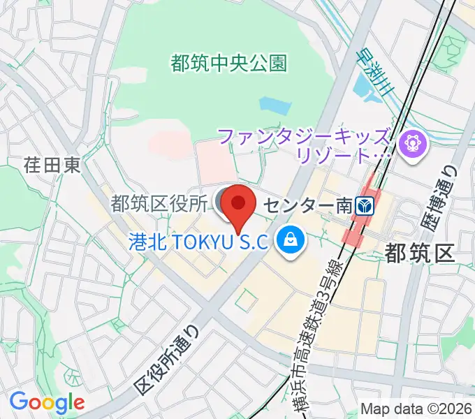 都筑公会堂の地図