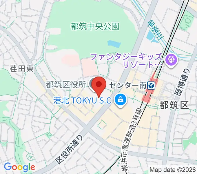 都筑公会堂の地図