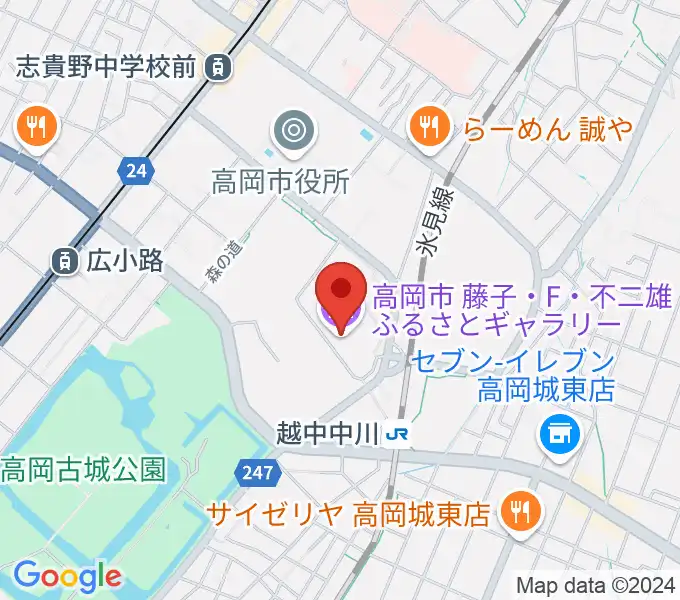 高岡市美術館の地図