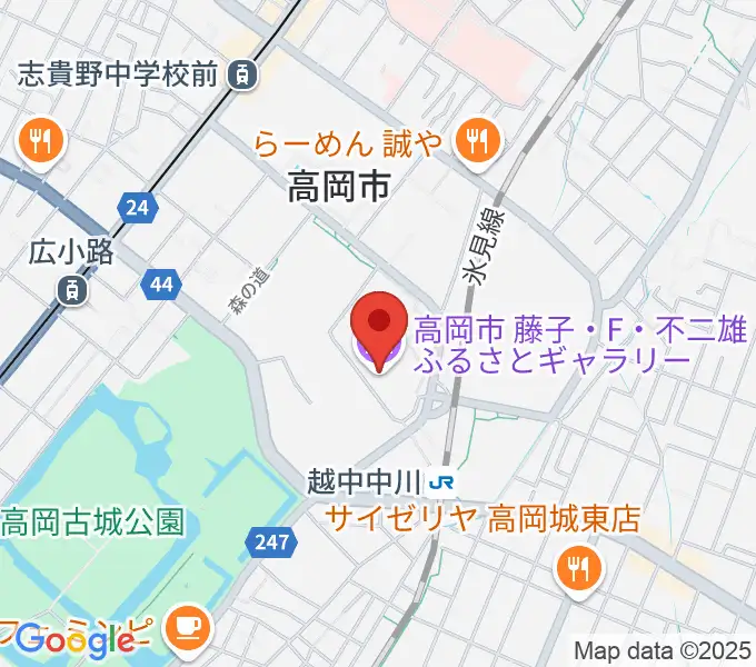 高岡市美術館の地図