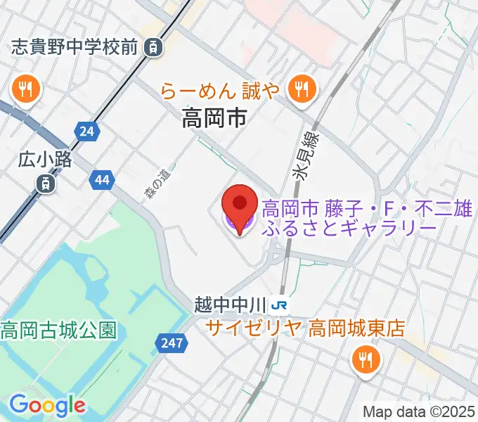 高岡市美術館の地図