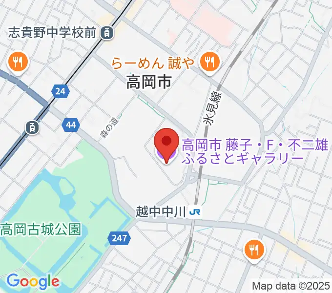 高岡市美術館の地図