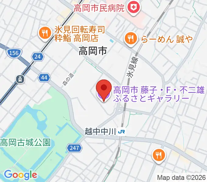 高岡市美術館の地図