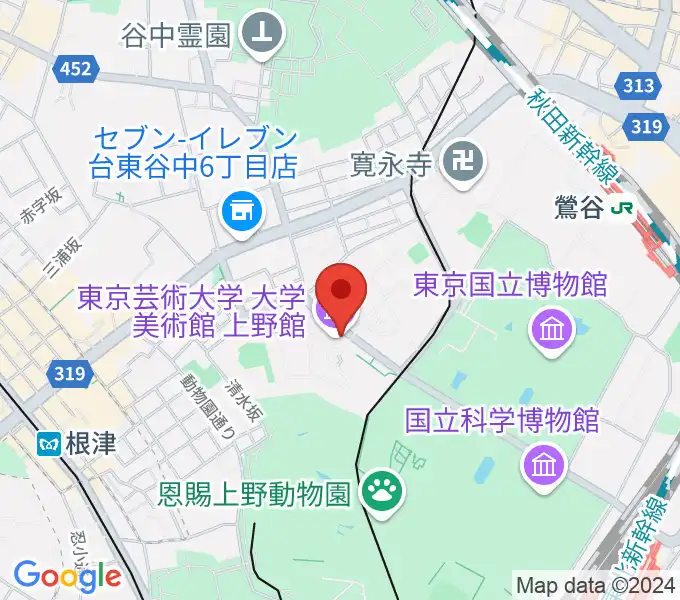 東京藝術大学大学美術館の地図