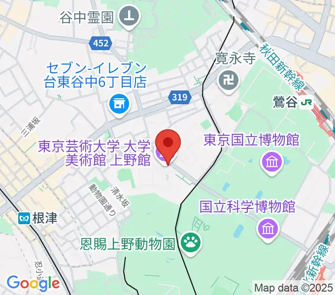 東京藝術大学大学美術館の地図