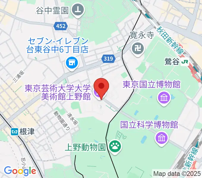 東京藝術大学大学美術館の地図